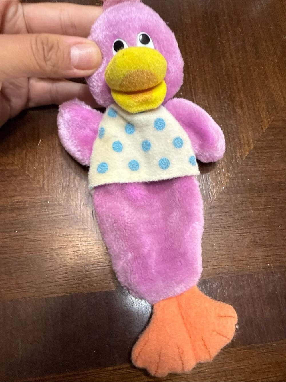 Avon Duck Plush Bracelet Vintage Pink Polka Dot